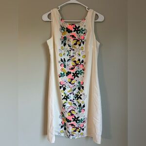 Merona medium white floral shift dress